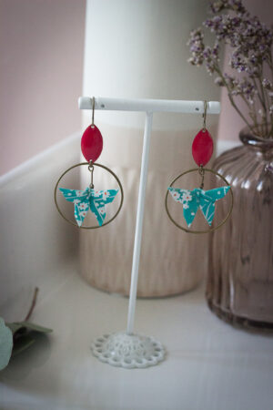 boucles d'oreilles origami papillons clémica