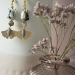 boucles d'oreilles origami fleurs de lotus clémica